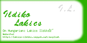 ildiko lakics business card